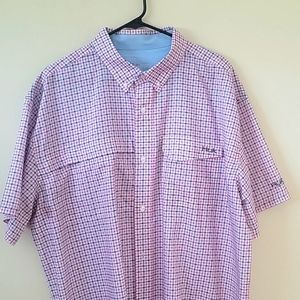 NWOT Huk Performamce Fabrics Button Down short sleeve shirt XXL